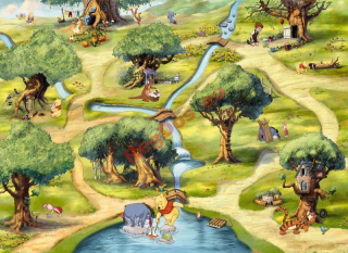 Medvedík Pú - Nástenná nástenka Disney Kubuś POOH 184x254cm la