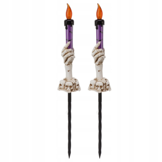 Halloweensky plameň sviečky teplé svetlo 120mah kostra duch fialová