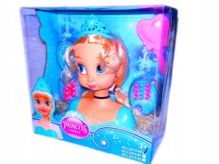 Elsa Frozen - Bábika na štýlovú hlavu na česanie kaderníka