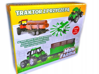 mini FARMA 3v1 TRAKTOR s PRÍVESNOU poľnohospodárskou technikou