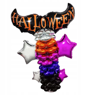 o-Halloweenská dekorácia s vertikálnymi balónikmi