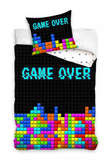 MINECRAFT - Mládežnícka bielizeň 140x200 gamer podložka x-box čierna