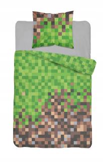 MINECRAFT  - Mládežnícka posteľná bielizeň 140x200 pixele gamer bavlna