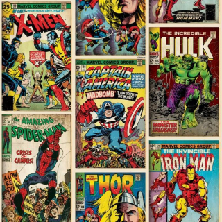 Marvel Comics Superhrdinovia Spiderman Iron Man Hulk obálky komiksov