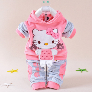 HELLO KITTY Velor Dresik s Hello Kitty 86/92 Tri farby