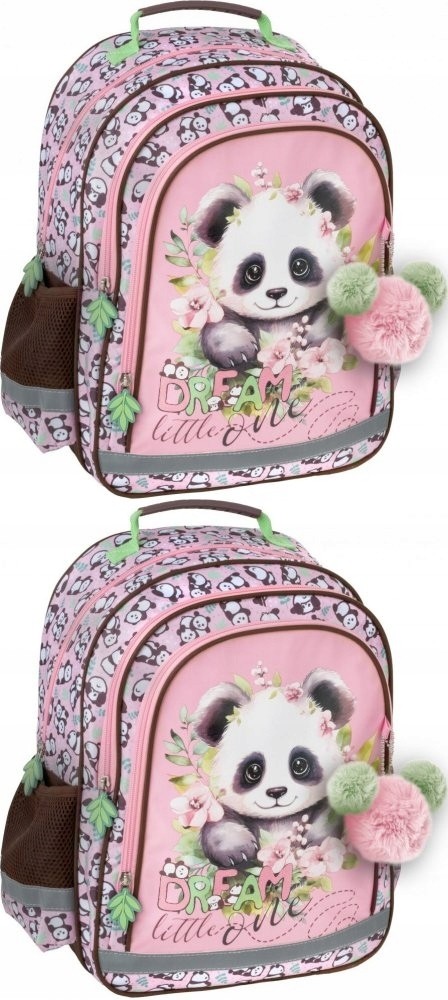 Školský batoh Derform 15 B Panda 10, dvojkomorový, 18l