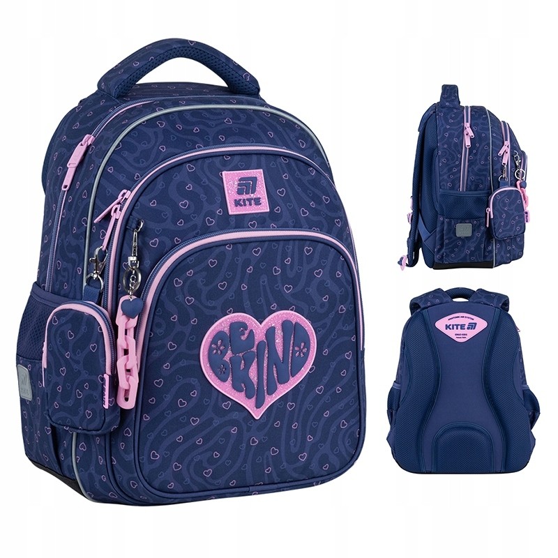 Školský batoh pre dievčatá Kite K25-763M-4 - fialový, ľahký a ergonomický