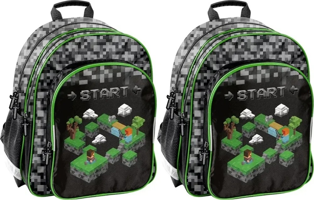 Dvojbalenie Školských Batohov Paso Minecraft, Dvojkomorový 38x29x16 cm