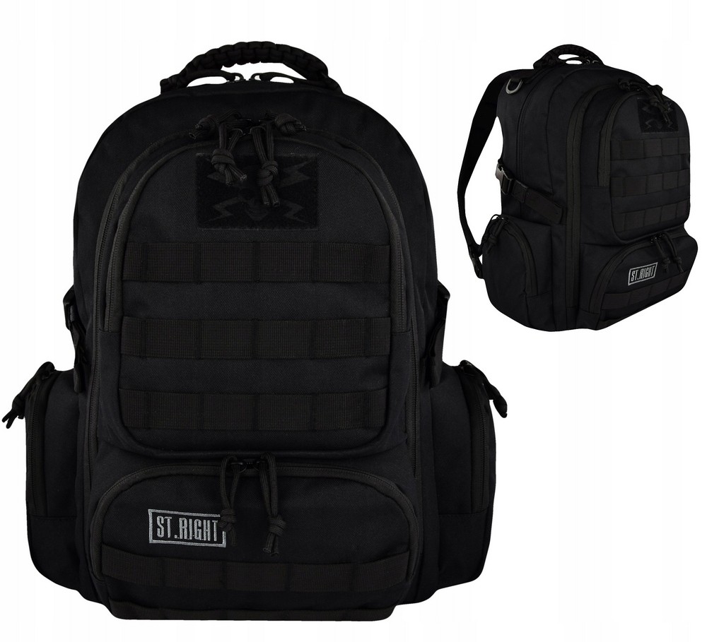 Vojačsky Batoh BP36 MILITARY BLACK s 4 Komorami a MOLLE Systémom